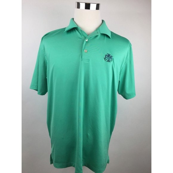 Peter Millar Polo Shirt Men Large Summer Comfort Short Sleeve Green - Picture 1 of 8